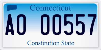 CT license plate AO00557