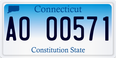 CT license plate AO00571