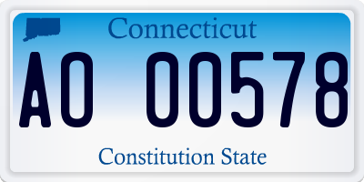 CT license plate AO00578