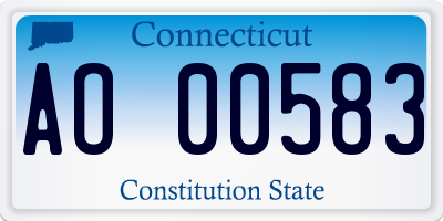CT license plate AO00583
