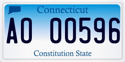 CT license plate AO00596