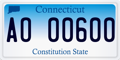 CT license plate AO00600
