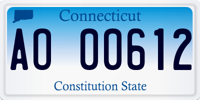CT license plate AO00612