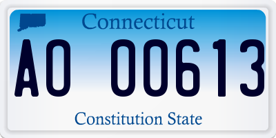 CT license plate AO00613