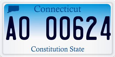 CT license plate AO00624