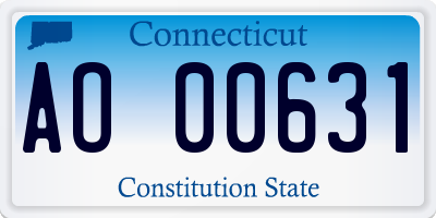 CT license plate AO00631
