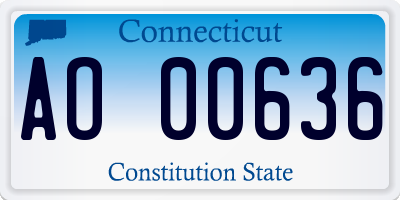 CT license plate AO00636