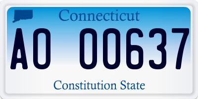 CT license plate AO00637