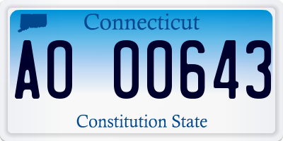 CT license plate AO00643