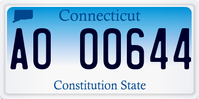 CT license plate AO00644