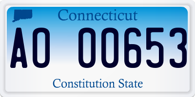 CT license plate AO00653