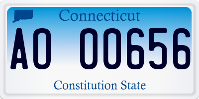 CT license plate AO00656
