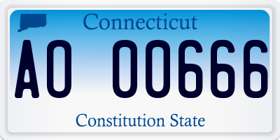 CT license plate AO00666