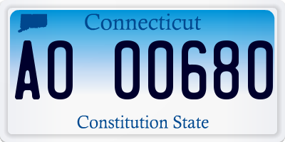 CT license plate AO00680