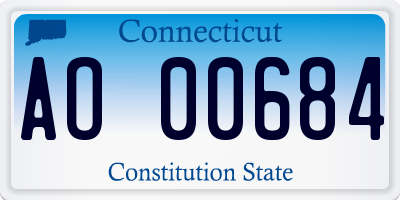 CT license plate AO00684