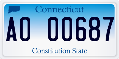 CT license plate AO00687