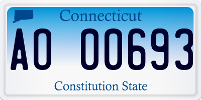 CT license plate AO00693