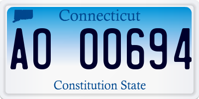 CT license plate AO00694