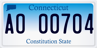 CT license plate AO00704