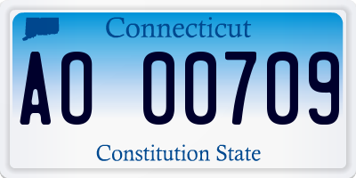 CT license plate AO00709