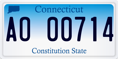 CT license plate AO00714