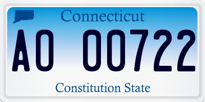 CT license plate AO00722