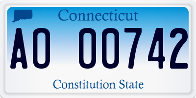 CT license plate AO00742