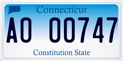 CT license plate AO00747