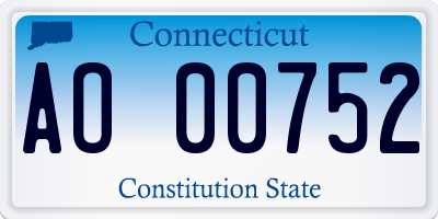 CT license plate AO00752