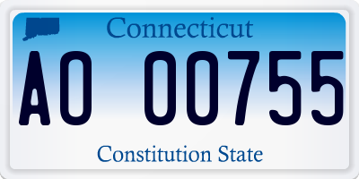 CT license plate AO00755