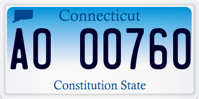 CT license plate AO00760