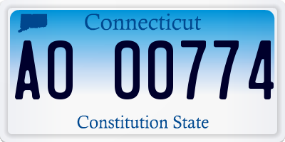 CT license plate AO00774