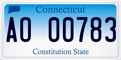 CT license plate AO00783