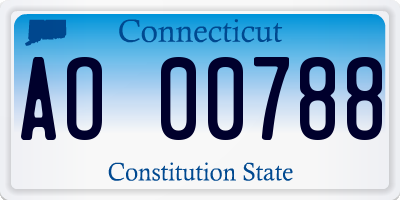 CT license plate AO00788