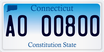 CT license plate AO00800