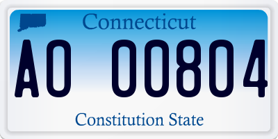CT license plate AO00804