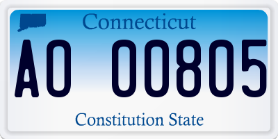 CT license plate AO00805