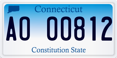 CT license plate AO00812