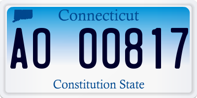 CT license plate AO00817