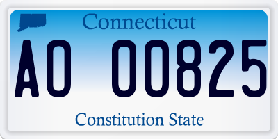 CT license plate AO00825