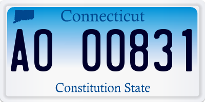 CT license plate AO00831