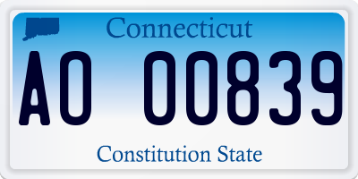 CT license plate AO00839