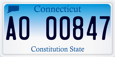 CT license plate AO00847