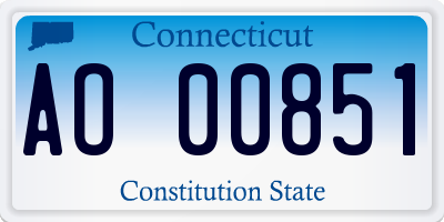 CT license plate AO00851