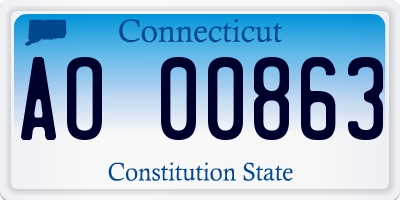 CT license plate AO00863