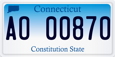 CT license plate AO00870