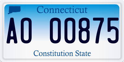 CT license plate AO00875