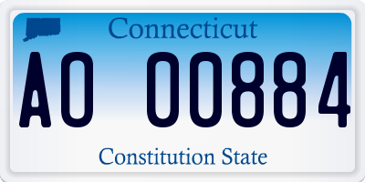 CT license plate AO00884