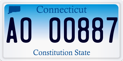 CT license plate AO00887