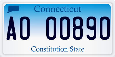 CT license plate AO00890